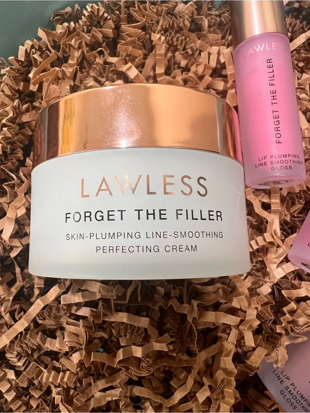 Lawless Forget The Filler Perfecting Cream & 4 Lip Glosses~$208 Retail~Full Size